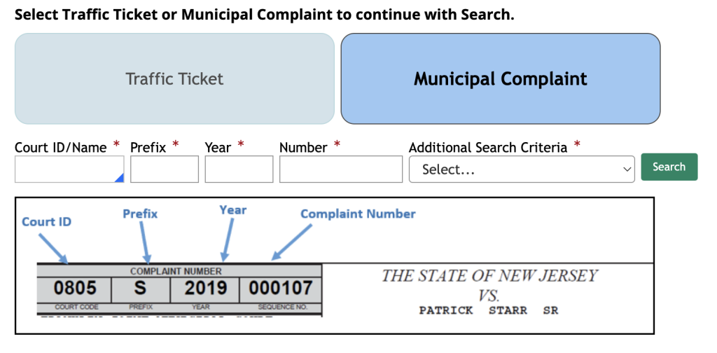 NJMCdirect Municipal Complaint payment